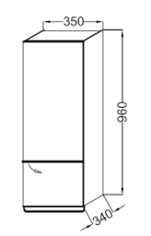 Пенал Jacob Delafon ODEON UP правая, 35 см, EB893D-N14, серый антрацит