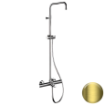 Душевая система термостатическая с изливом Remer Elegance EQ34ASSDHS, латунь брашированная PVD