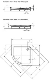 Поддон душевой Kaldewei Arrondo Mod 873-2 100 x 100 cм, 460335000001, R 550 мм
