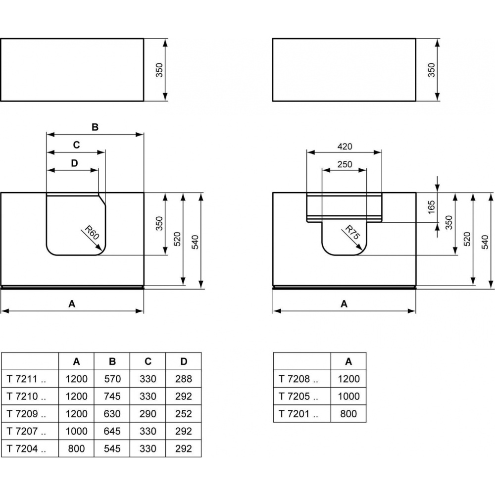 Тумба для раковины T7208DJ Ideal Standard Simply U