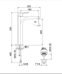 Фото Смеситель для раковины Fiore Kevon 81NN8119, черный