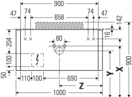 Фото Тумбочка для подвесной консоли 100 см Duravit Happy D.2 Plus HP493108080, серый