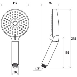 Фото Душевая лейка Ravak  (X07P009), хром