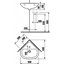 Раковина Jika Olymp 55 1661.4 угловая