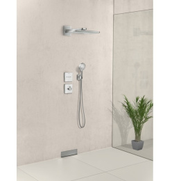 Фото Термостатический смеситель для душа 15734600 Hansgrohe ShowerSelect Glass (черный, хром)