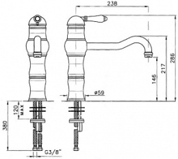 Cмеситель Nicolazzi Cucina 3479BZ75 для кухни, бронза/El Capitan