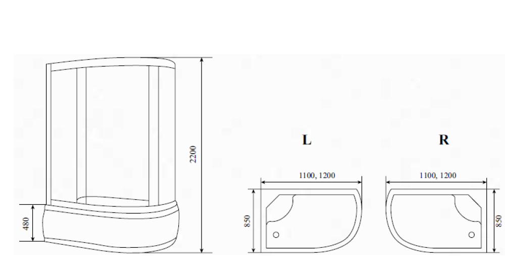 Фото Душевая кабина 120x85x220 Timo (T-1120)