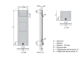 Фото Полотенцесушитель Zehnder Metropolitan Bar MEP-060-090 RAL 9016