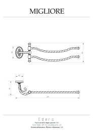 Migliore Edera 16901 Полотенцедержатель двойной поворотный L45 см, бронза