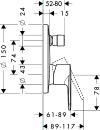 Фото Смеситель для ванны 31645000 Hansgrohe Talis E²