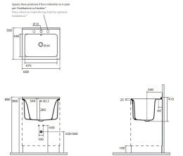 Комплект для постирочной 60х50см Kerasan Aquadom 9166K3*1