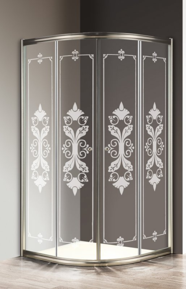 Душевой уголок Cezares GIUBILEO, 100 х 100 х 195 см, стекло прозрачное узорчатое