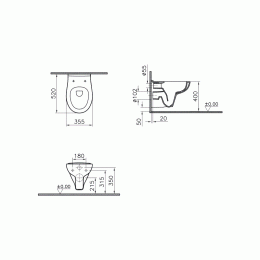 Фото Унитаз подвесной Vitra S20 (7741B003-0075) белый