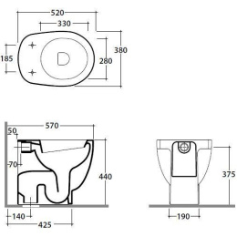 Напольные унитазы Унитаз напольный Globo Bowl+ (SB004.BI)