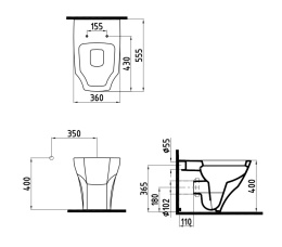 Напольный унитаз Bien FRKK05601VP0W3000 36 x 56 x 40 см сиденье Soft Close, белый