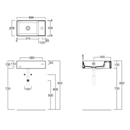 Раковина SIMAS AGILE AG50 nero matt*1 50х27 см, 1 отв., цвет: черный матовый