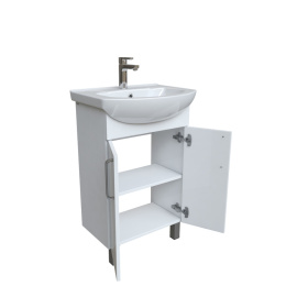 Тумба с раковиной Iddis  Optima Home белая,  55 см (OPH55WFi95K)