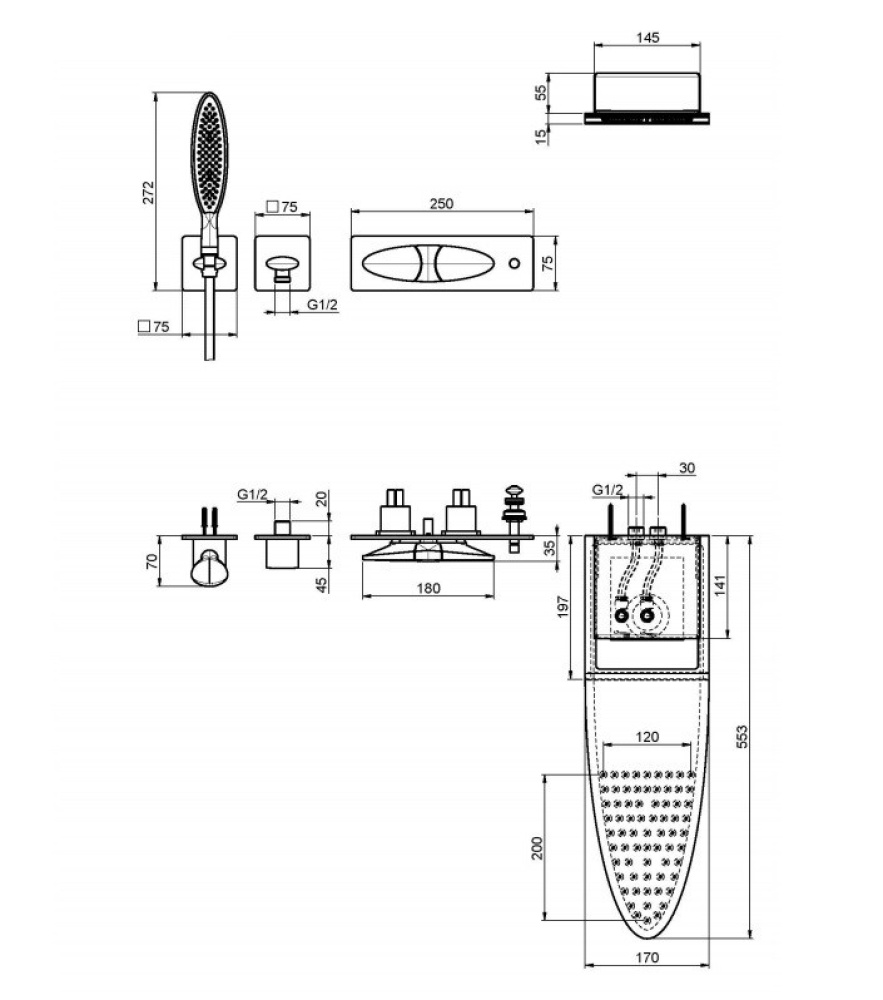 Фото Душевая система Fima Carlo Frattini Eclipse (F3908X3CR) хром