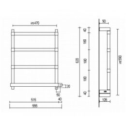 Полотенцесушитель электрический Margaroli Panorama 842-4 Box 8424704OBNB, старая бронза