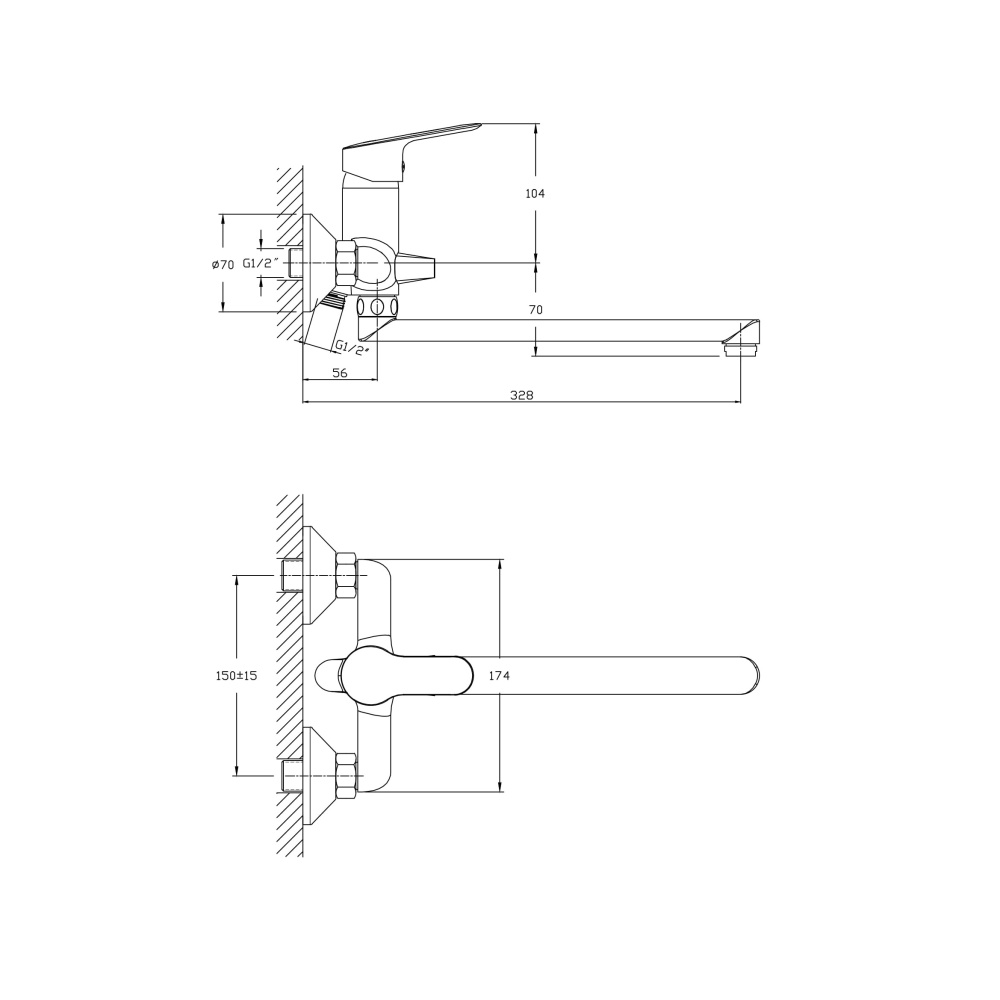 Смеситель для ванны RUSH Crete CR3535-51