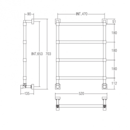 Фото Полотенцесушитель водяной Margaroli Sole 442TQ4604EGO