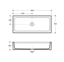 Хозяйственная раковина 90x45 Simas Speciali (S76) белая