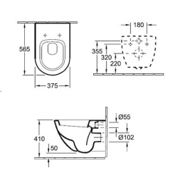 Villeroy & Boch SUBWAY 66001001 - Подвесной унитаз 56*37 см