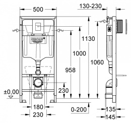 Инсталляция Grohe с унитазом Roca Hall 346627000, сиденье микролифт 38775001/7.3466.2.700.0/7.8016.2