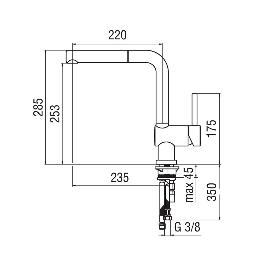 NOBILI Oz T5 OZ917/9T5CR - Смеситель для кухни с вытяжным изливом (хром)