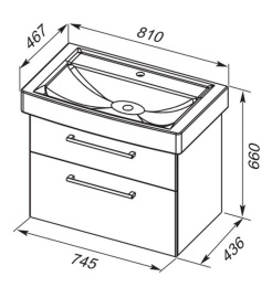Тумба под раковину Dreja Q Max 77.0008D, 80 см, дуб кантри