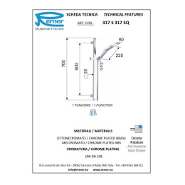 Душевая стойка REMER Qubika (317S317SQ) хром