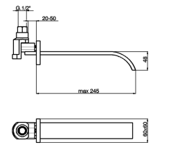 Фото Излив для наполнения ванны Cisal Wave WA00024021, хром
