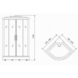 Душевая кабина 90x90x220 Timo (T-1109 P) Без гидромассажа, акрил, Поддон низкий