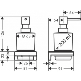 Дозатор для жидкого мыла Hansgrohe (41745990)