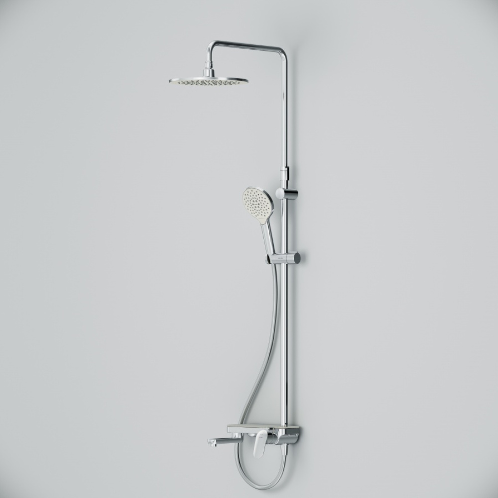 Фото Душевая система AM.PM Like F0780700 стойка с тропическим душем, смесителем, изливом, хром