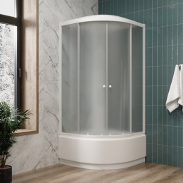 Фото Душевая кабина 100x100x215 Parly (EF1021) белый, Без гидромассажа, ABS-пластик, Поддон высокий