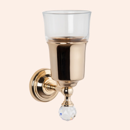 Фото TW Crystal 109, подвесной cтакан, стеклянный, цвет держателя: золото с кристаллом (swarovski)