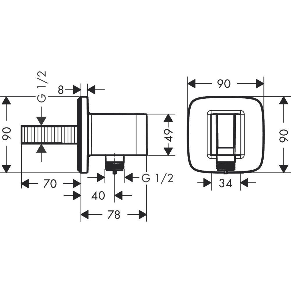Шланговое подсоединение Hansgrohe Fixfit (26485000) хром