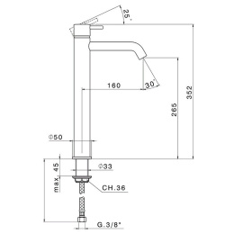 Смеситель для раковины Cisal Less New LN00454040, черный
