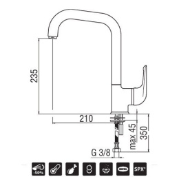 Nobili Luxus LU23113/3SA Смеситель для кухни (сатин)