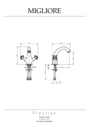 Фото Migliore Prestige 26896 Смеситель для раковины, золото