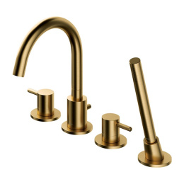 Фото Omnires Y brushed gold Y1232GLB Смеситель для ванны на 4 отверстия (брашированное золото)