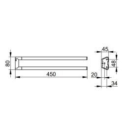 Фото Полотенцедержатель Keuco Collection Reva 12818370000, черный, матовый