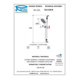 Душевой комплект Remer RR 313 318R (+ шланг и лейка)