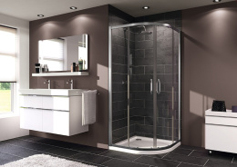 Душевая дверь Huppe X1 140601.069.321 80 x 80 x 190 см, четверть круга, дверь раздвижная