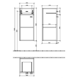 Шкафчик навесной 9711N1BM VILLEROY&BOCH Central Line, 350 x 800 x 370 мм