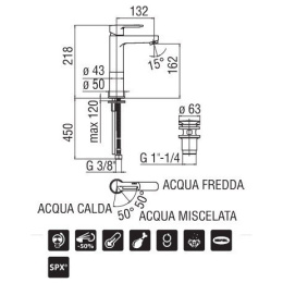 NOBILI New Road RD00158/2CR Смеситель для раковины (хром)