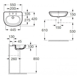Фото Раковина 55 см Roca (32724S000) белый