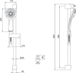 Фото Душевой гарнитур Vitra Samba 3F (A45680WSA/A41021) хром
