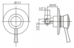 Смеситель для душа Cezares Giubileo GIUBILEO-DIM-03/24